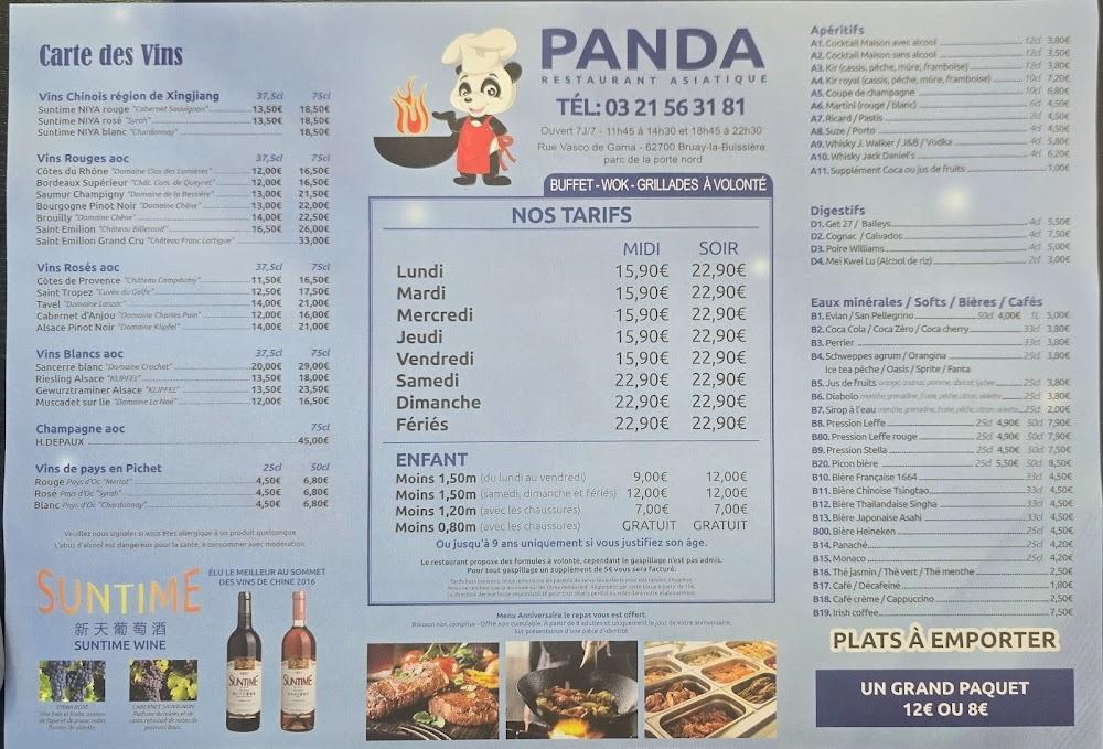 Panda Restaurant Asiatique - Menu Image 1